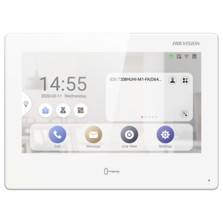 Post interior videointerfon 7 inchi cu Android Hikvision DS-KH9310-WTE1 (B)WIFI, management pentru toate sistemele Hikvision con